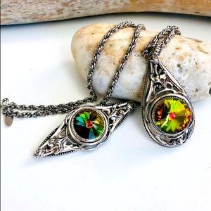 Vintage Whiting & Davis Rivoli Necklace Brooch Set